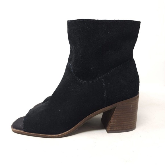 Lucky Brand Womens Heels Ryemi Black Suede Block Heel Sandal Bootie Shoes Sz 10 - Picture 4 of 8